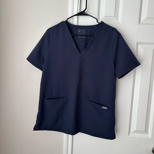 Figs Navy Scrub Top